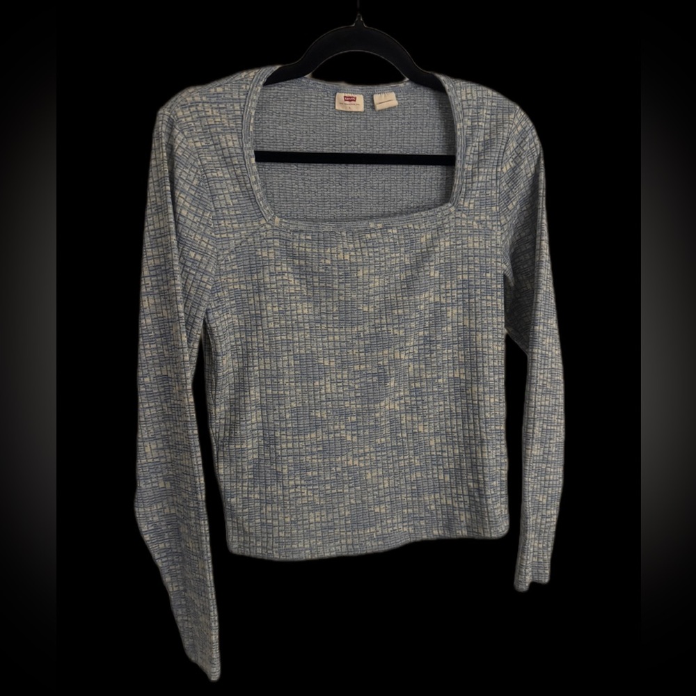Levi's Light Blue Textured Knit Top